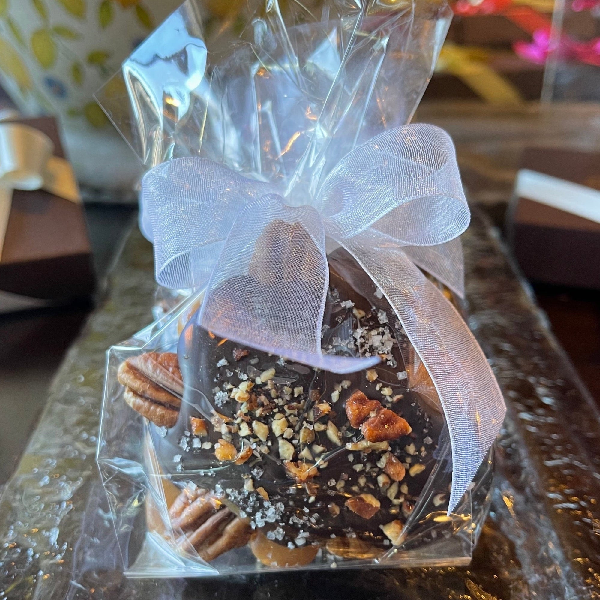 Dark Chocolate Salted Pecan Turtles