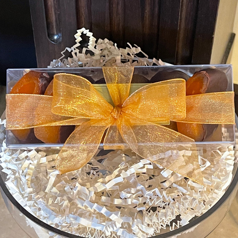 Glacé Apricots Dipped in Dark Chocolate