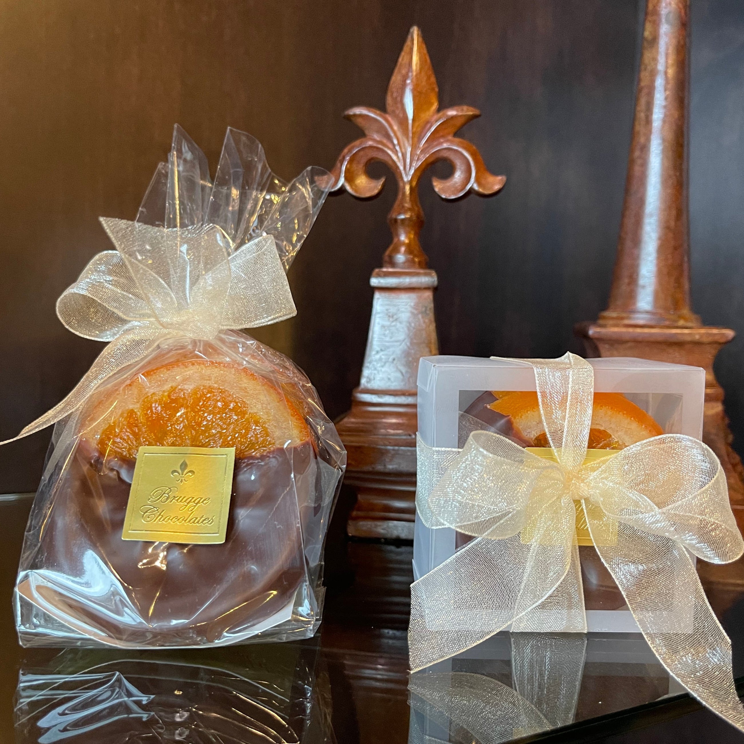Glacé Orange Slices Dipped in Dark Chocolate
